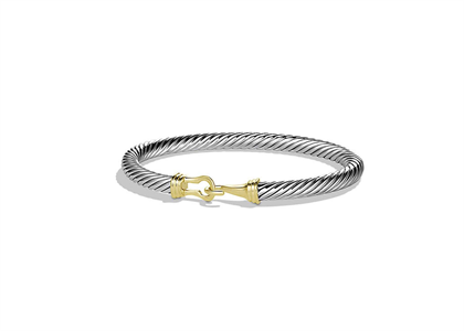 Two Tone Plated Twisted Buckle Bracelet